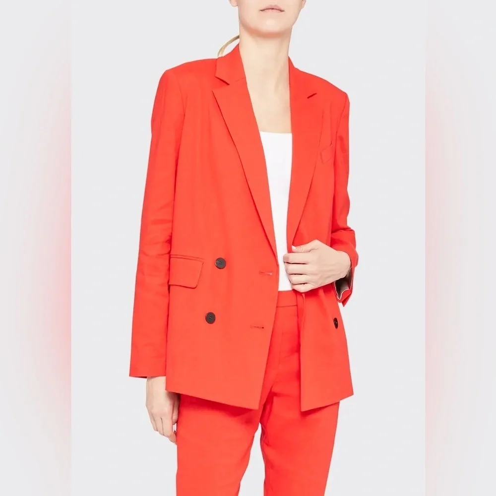 NEW Theory Women's Piazza Jacket in Scarlet Size 8 Color Red - Picture 9 of 9
